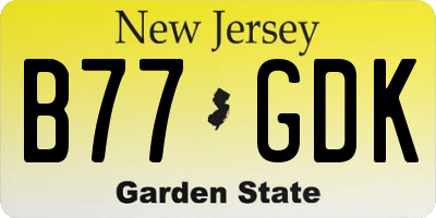 NJ license plate B77GDK