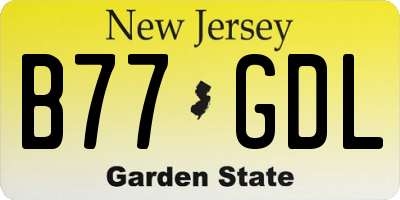 NJ license plate B77GDL