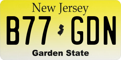 NJ license plate B77GDN