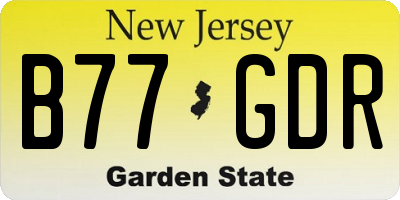 NJ license plate B77GDR