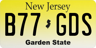 NJ license plate B77GDS