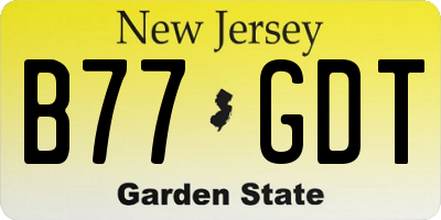 NJ license plate B77GDT