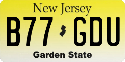 NJ license plate B77GDU