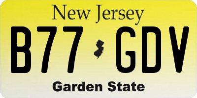 NJ license plate B77GDV