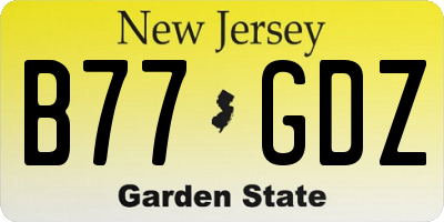 NJ license plate B77GDZ