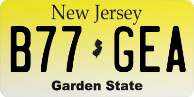 NJ license plate B77GEA