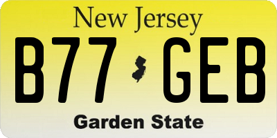 NJ license plate B77GEB