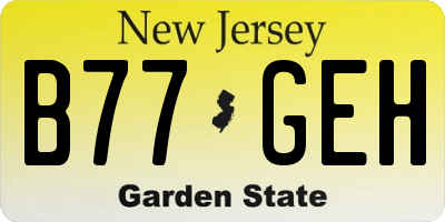 NJ license plate B77GEH