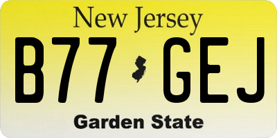 NJ license plate B77GEJ