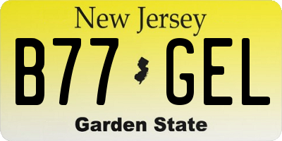 NJ license plate B77GEL