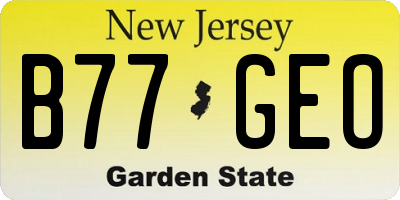 NJ license plate B77GEO