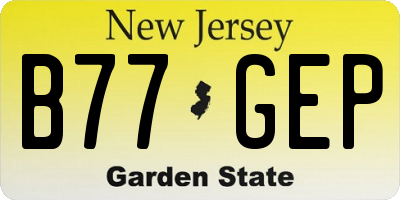 NJ license plate B77GEP