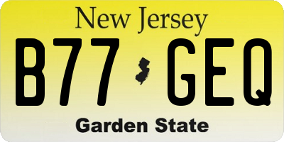 NJ license plate B77GEQ
