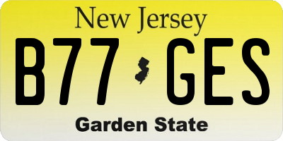 NJ license plate B77GES