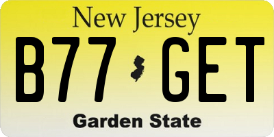 NJ license plate B77GET