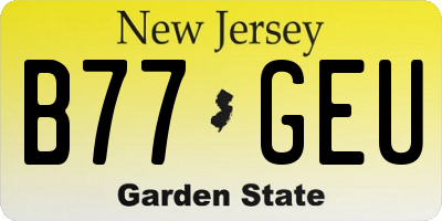 NJ license plate B77GEU