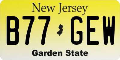 NJ license plate B77GEW