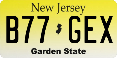 NJ license plate B77GEX