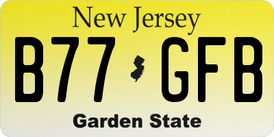 NJ license plate B77GFB