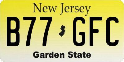 NJ license plate B77GFC