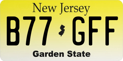 NJ license plate B77GFF