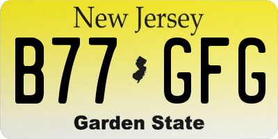 NJ license plate B77GFG
