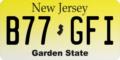 NJ license plate B77GFI