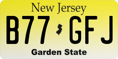 NJ license plate B77GFJ