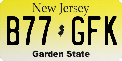 NJ license plate B77GFK