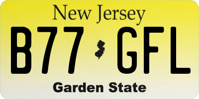 NJ license plate B77GFL
