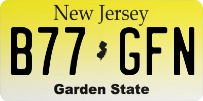 NJ license plate B77GFN