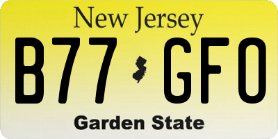 NJ license plate B77GFO