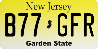 NJ license plate B77GFR