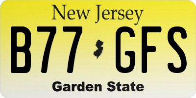 NJ license plate B77GFS