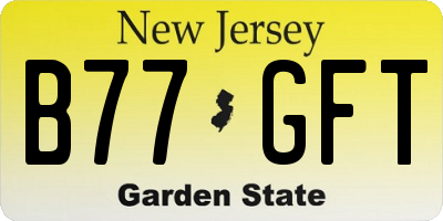 NJ license plate B77GFT