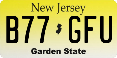 NJ license plate B77GFU
