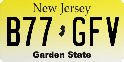 NJ license plate B77GFV