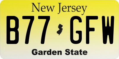 NJ license plate B77GFW