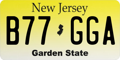 NJ license plate B77GGA