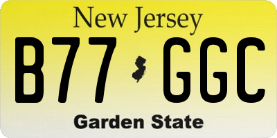 NJ license plate B77GGC