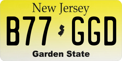NJ license plate B77GGD