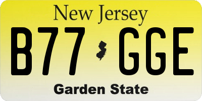 NJ license plate B77GGE
