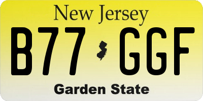 NJ license plate B77GGF