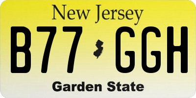 NJ license plate B77GGH