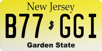 NJ license plate B77GGI