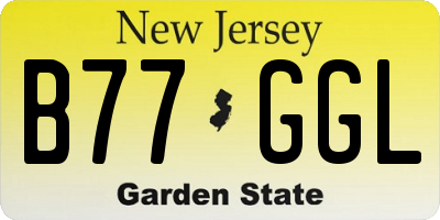 NJ license plate B77GGL