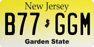 NJ license plate B77GGM