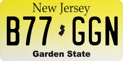 NJ license plate B77GGN