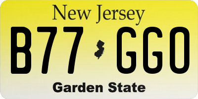 NJ license plate B77GGO