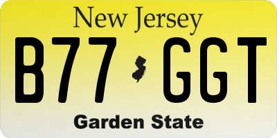 NJ license plate B77GGT